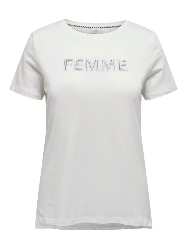 Only Carmakoma - T-shirt med "Femme" statement