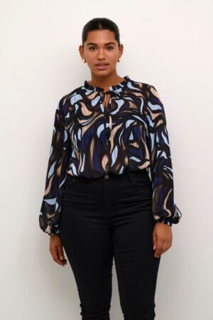 Kaffe Curve - Marga bluse i smukt print